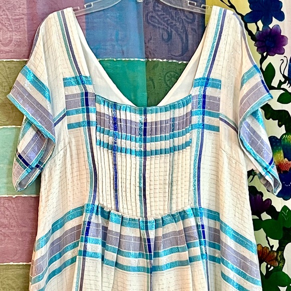 🌺🎉HP🎉🌺 NWT Free People Barcelona Shimmer Plaid Mini Dress - Picture 7 of 16